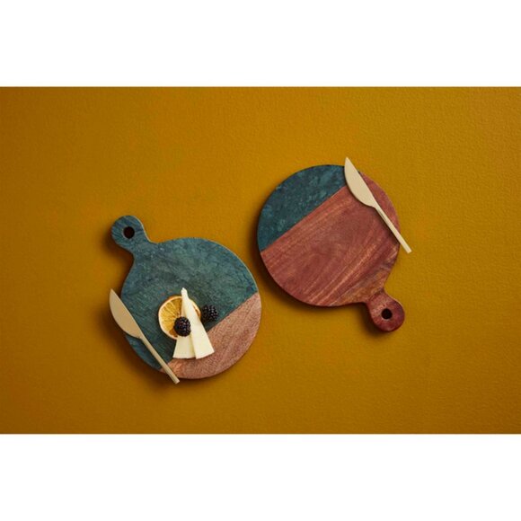 Mud Pie Wood Marble And Wood Board Set/NWT - Picture 2 of 8